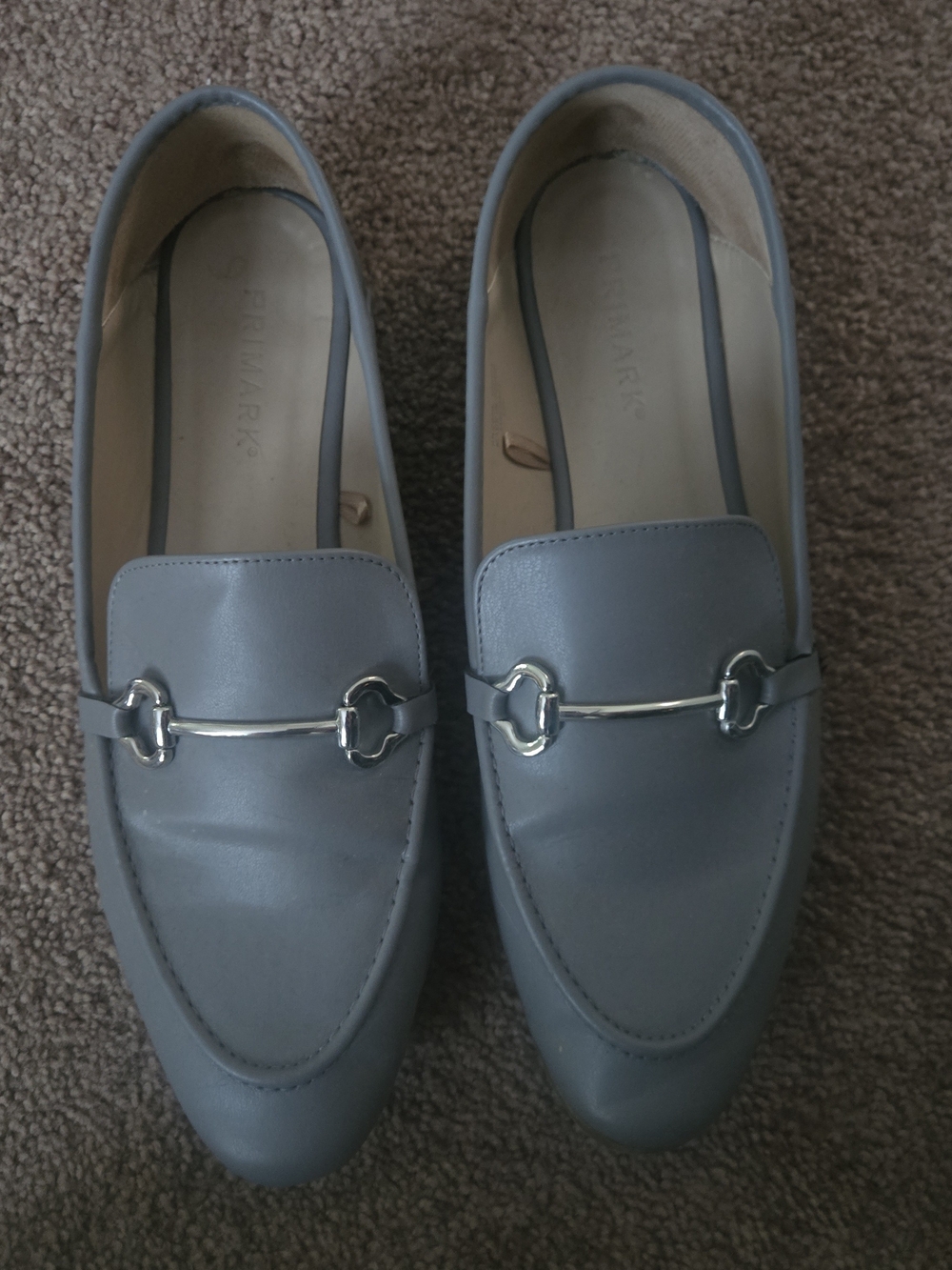 Primark Light Grey Slip-On Bit Loafers